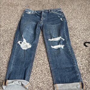 Distressed Blue Jeans